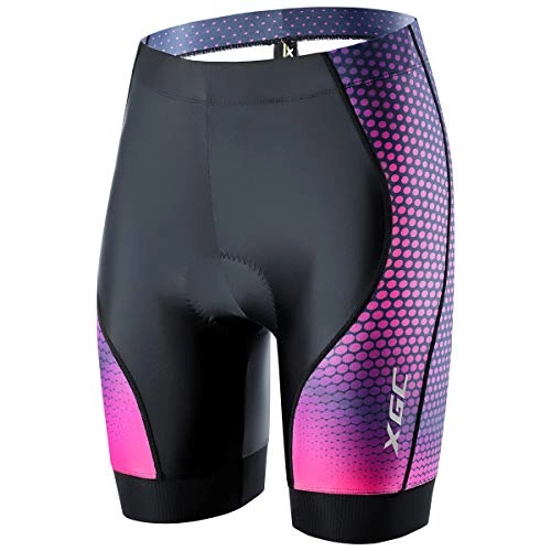 Mountain Bike Short : Women's Quick Dry Cycling Shorts / Bike Shorts And Cycling Underwear With High-Density High-Elasticity And Highly Breathable 4D Sponge Padded (Black_ Purple, XL)