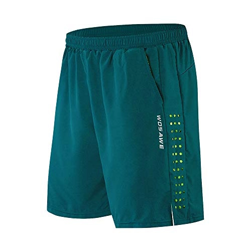 Mountain Bike Short : WOSAWE Men Cycling Shorts Breathable 2 in 1 Running Shorts Quick Dry Loose Fitness Shorts (Navy XXXL)