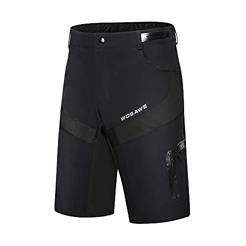 Mountain Bike Short : WOSAWE MTB Men's Cycling Shorts Breathable Mountain Bike Cycling Shorts Optional 3D Seat Padding Cycling Underwear - Black - XXXL