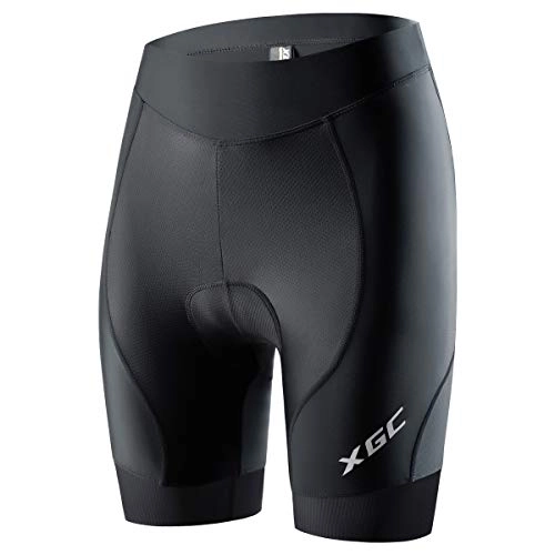 Mountain Bike Short : XGC Women's Quick Dry Cycling Shorts / Bike Shorts And Cycling Underwear With High-Density High-Elasticity And Highly Breathable 4D Sponge Padded (Black_Black, L)