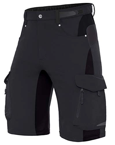 Mountain Bike Short : XKTTAC Men's-Mountain-Bike-Shorts MTB Shorts with 6 Pockets (Black, 3X-Large)