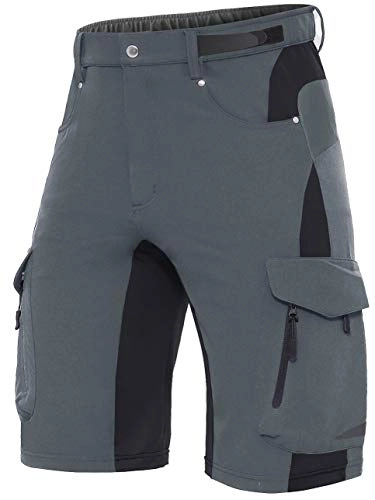 Mountain Bike Short : XKTTAC Men's-Mountain-Bike-Shorts MTB Shorts with 6 Pockets (Grey, 3X-Large)