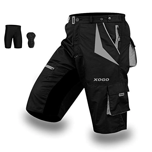 Mountain Bike Short : XOGO Cycling MTB Shorts Padded Bike Off Road Cycle Detachable Liner Free Style Shorts (Medium)