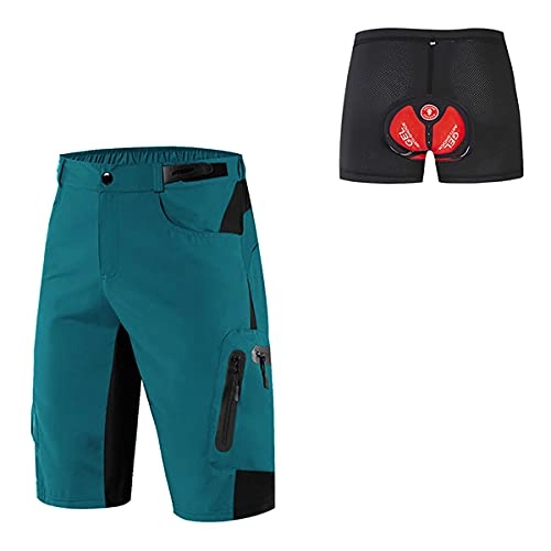 Mountain Bike Short : YLJXXY Men's Baggy Cycling Shorts Mountain Bike MTB Shorts Gel Padded Underwear