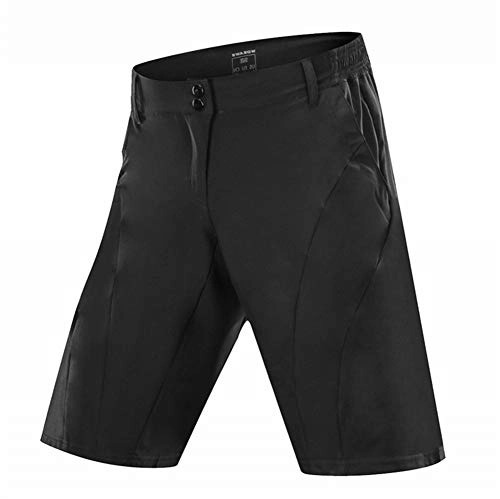 Mountain Bike Short : YOJOLO Men's Mountain Bike Shorts Cycling Shorts Waterproof Breathable Baggy Lightweight MTB Shorts with Pocket for Outdoor Riding Climbing Sports, Black, L