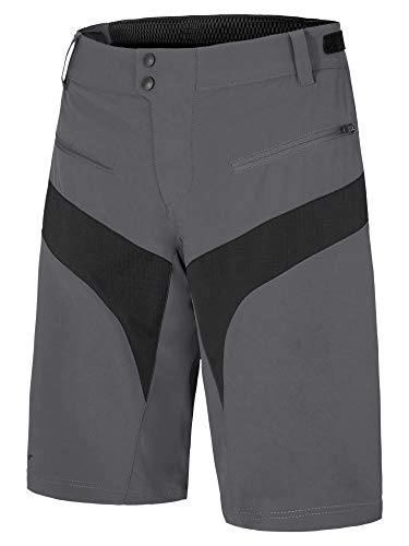 Mountain Bike Short : Ziener Men's Cycling Shorts / Cycling Shorts with Inner Shorts / Mountain Bike - Breathable, Quick-Drying, Padded Nischa X-Function, Mens, 209225, Grey, 50 (EU)