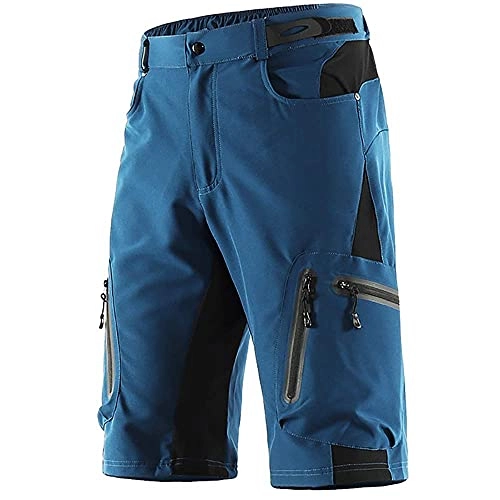 Mountain Bike Short : ZinHen Mens Cycling Shorts, Casual No Padded Mountain Bike Shorts, Quick Dry Breathable Biking Pants Loose Fit Bicycle Shorts for MTB Running Outdoor Sports (Navy Blue, M)
