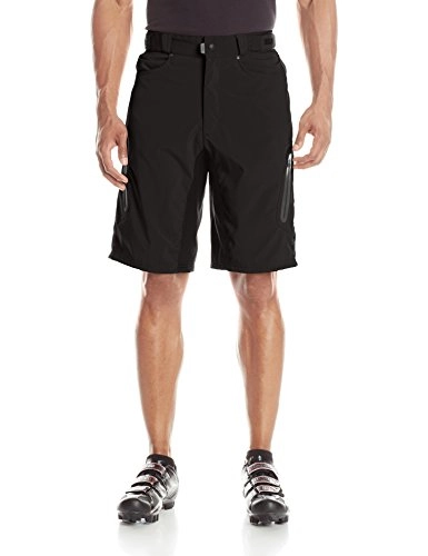 Mountain Bike Short : Zoic Men's Ether Mountain Bike MTB Cycle Riding Short with Padded Essential Liner Relaxed Fit 12 inch Inseam, UPF 50+, Black, size XXX-Large