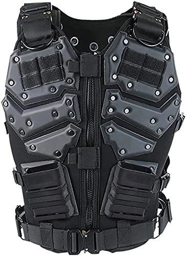 Protective Clothing : Airsoft Paintball Adjustable Tactical Vest, CS Field Outdoor Combat Training Tactical Armor Vest Military Uniform With Pocket Board Chest Protector Vest