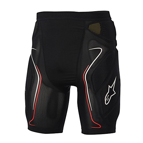 Protective Clothing : Alpinestars Protection Evolution Shorts, Black / White / Red, Small