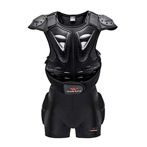 Protective Clothing : Children Riding Armor Pants Bicycle Motorcycle Armor Vest Back Protector Chest Protector, Protective Gear-Black-S
