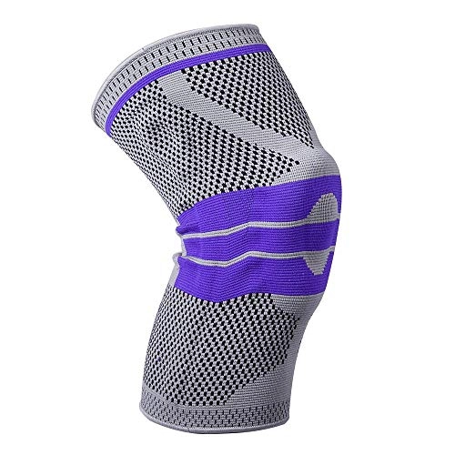Protective Clothing : Comfortable Mens Polyester Outdoor Sport Knee Pads Fitness Thin Breathable Knee Pad Knee Sleeve (Color : Blue, Size : L)