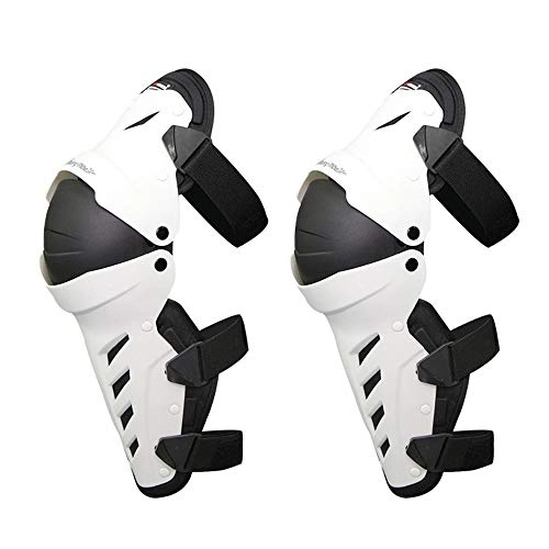 Protective Clothing : HBLWX Riding Knee Pads, adjustable anti-skid protection motorcycle mountain bike shin pads Suitable for all kinds of men and women riding sports safety protection (1 pair), White