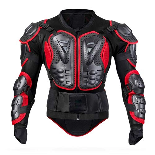 Protective Clothing : HFJLL Motocross Protective Armor Hard Shell Protective Clothing Impact Protective Armor Top, red, XL