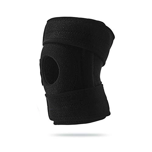 Protective Clothing : JenLn Comfortable 1PC Knee Support Silicone Ring Protection Adjustable Knee Pad Outdoor Sports Running Fitness Protective Gear Protective Gear Set (Color : Black, Size : One size)
