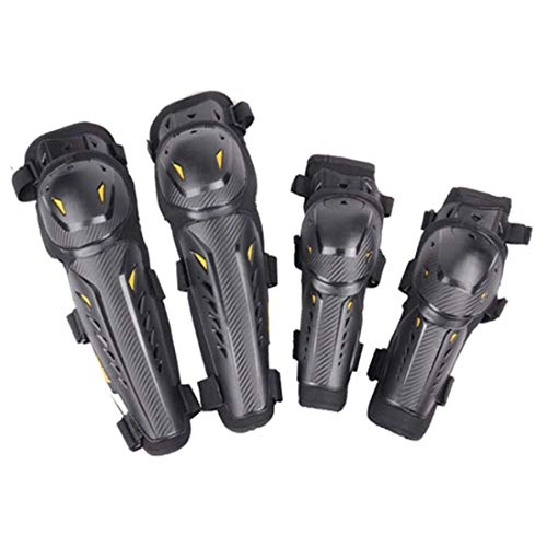 Protective Clothing : LNLW Adult Knee Shin Guard Dirt Body Armor Motocross Cycling Protector Armors Set for Skating Skiing Riding-4pcs (Size : One set)