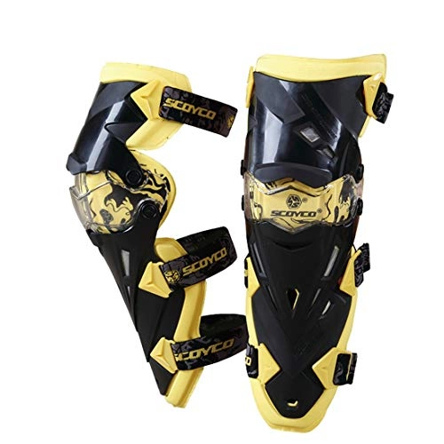 Protective Clothing : LNLW Motorcycle Knee Elbow Pads Protection Motocross Racing Knee Shin Guards Protective Gear for Adults (Color : Yellow)
