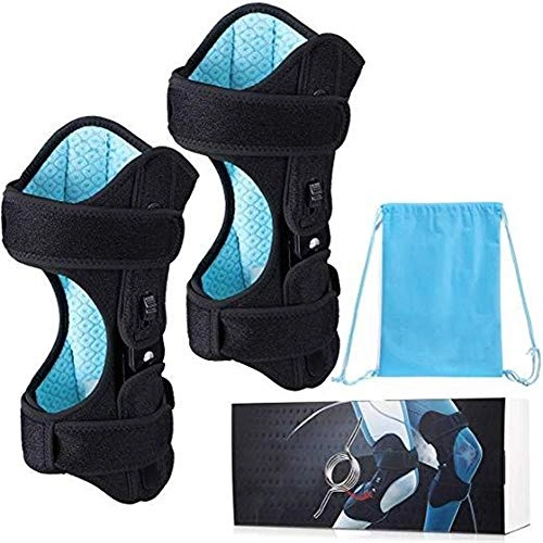 Protective Clothing : MxZas Knee Pads Comfortable 1 Pair Knee Pad Protector Booster 3-Speed Powerful Spring Force Adjustment Power Boost Joint Support Non-slip (Color : Black, Size : L)
