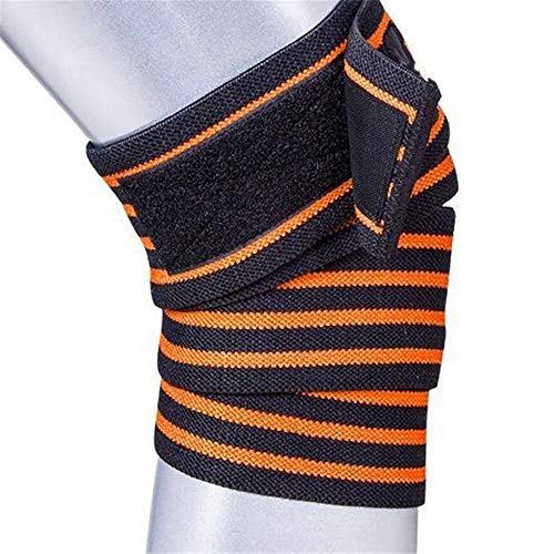 Protective Clothing : MxZas Knee Pads Durable 1.8m Elastic Bandage Knee Pad Fitness Exercise Wrist Guards Sports Bandage Protection Gear (Color : Orange, Size : One size)