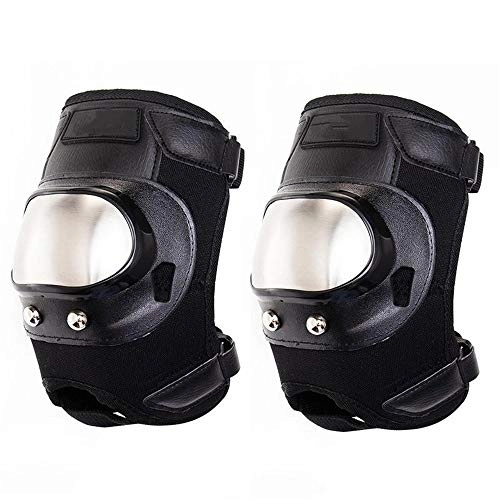 Protective Clothing : MxZas Knee Pads Durable 1 Pair Outdoor Cycling Protective Gear Stainless Steel Knee Pad Sports Elbow Knee Safety Equipment (Color : Black, Size : One size)