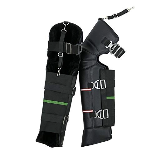 Protective Clothing : Protective Knee Cover Men's Leg Gaiter Winter Motorcycle Knee Pads Adjustable Strap Warm Leggings PU Full Leggings Cold and Windproof Warmth Protective Half Chaps Knee Pads 1Pair
