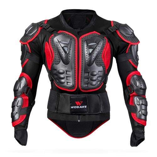 Protective Clothing : San Qing Bmx Body Armor Wosawe Motocross Protective Jacket Mountain Bike Outdoor Protection Long Sleeve Armor Jacket, Black M L XL 2XL 3XL, Red, M