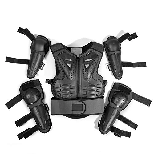 Protective Clothing : TZTED Childrens Protection Body Armour Motocross (5~13 years old) Motorbike Motorcyle Jacket Motorcycle Body Guard Mountain Cycling 5 pieces, Black