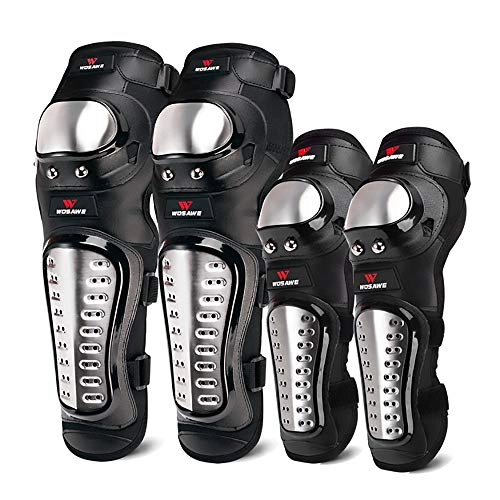 Protective Clothing : WAY-KE Adult Elbow Pads Kneepads Sets Stainless Steel Off-Road Sports Protective Equipment for Mountain Bike And Motorcycle Riding Downhill Skiing And Other Sports