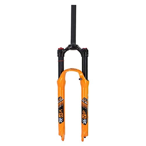 Mountainbike Gabeln : AISHANG MTB Mountain Bicycle Luftfedergabel, 1-1 / 8"Aluminiumlegierung Vorderradgabeln für 26 / 27.5 Zoll Fahrrad - Orange / Schwarz Absorber