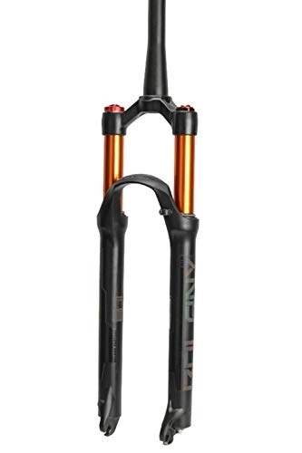 Mountainbike Gabeln : CEmeLi Fahrradgabeln Fahrradgabel 26 Zoll 1 / 1-2" Fahrradfederung Luftstoßdämpfer mit Dämpfungseinstellung 100 mm Federweg Scheibenbremse 9 mm QR 100 mm Achse (A Gold)