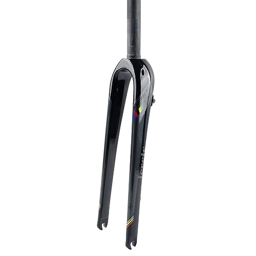 Mountainbike Gabeln : HIMALO Gravelbike Gabel 700C Kohlefaser Starre Gabel 1-1 / 8 Gerades / konisches Rohr Scheibenbremse Rennrad-Gabel Leichtgewicht 9mm QR Harte Gabeln (Color : Dark Gray, Size : Straight)