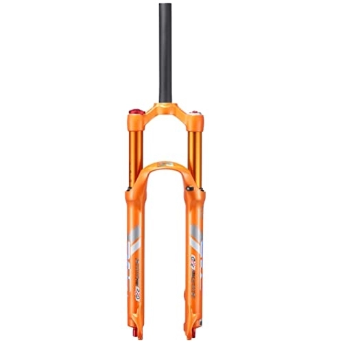 Mountainbike Gabeln : HSQMA MTB Federgabel 26 / 27.5 / 29 Zoll Mountain Bike Doppelt Luftdruck Gabels 1-1 / 8 Scheibenbremse 110mm Federweg Mit Dämpfung QR 9mm Erwachsene Gabeln Unisex (Color : Orange, Size : 26inch)