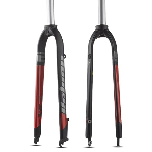 Mountainbike Gabeln : LHHL 26 / 27.5 / 29" Zoll Mountainbike Vordergabel QR 9 * 100mm Scheibenbremse Fahrrad Starrgabel 1-1 / 8" Gerades Rohr Aluminium-Legierung Gabeln (Color : Black+Red, Size : 26")