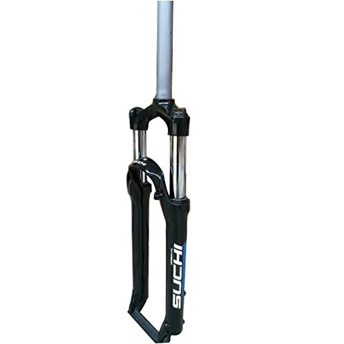 Mountainbike Gabeln : MZP MTB 26 Zoll Fahrrad Federgabel Downhill-Gabel Aus Kohlenstoffreichem Stahl Gerades Rohr 1-1 / 8" Scheibenbremse Hub 100mm QR 2400g (Color : Black)