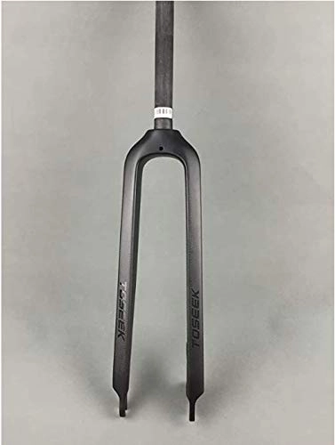 Mountainbike Gabeln : XIAOMEI Mountainbikegabeln für Mountainbikes, 26 / 27, 5 / 29er Carbon, starre Scheibenbremse, gerades Rohr, Gabel, 26 cm, Schwarz