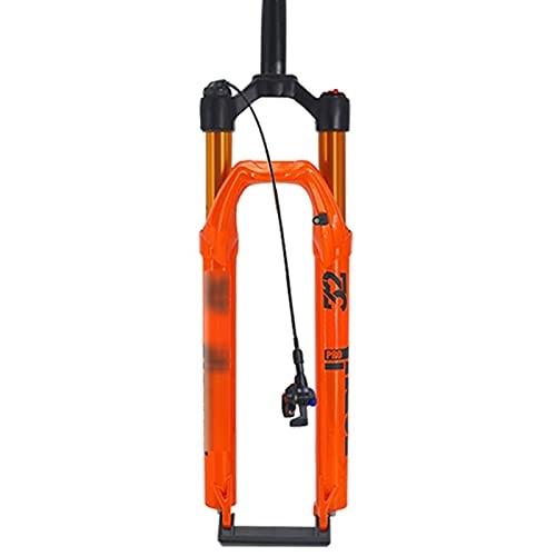 Mountainbike Gabeln : xldiannaojyb Mountainbike Gerade Rohröffnung Vordere Gabel Ungeprägte Drahtsteuerung 27, 5 29 Zoll Luftdruck 100 * 15mm (Color : Orange, Size : 29inch)