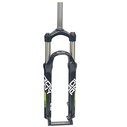 Mountainbike Gabeln : ZCXBHD 24 Zoll Mountainbike Federgabel MTB Fahrrad Federgabel Gerade Rohr 1-1 / 8" Aluminiumlegierung Mechanische Gabel QR 9mm Federweg 80mm Scheibenbremse (Color : Black Green, Size : 24 inch)
