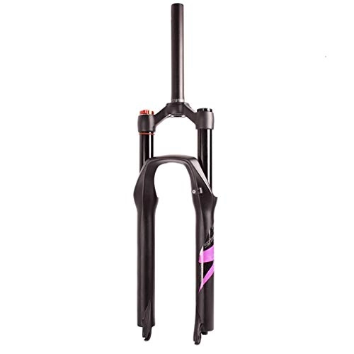 Mountainbike Gabeln : ZCXBHD 26 27.5 29"MTB Bike Federgabel XC Air Spring gerades Rohr 1-1 / 8" (LO) Reise 140mm Scheibenbremse Achse 9 mm QR-Fahrrad-Frontgabel (Color : Pink, Size : 26in Shoulder Control)
