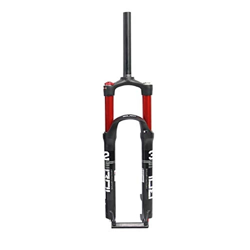 Mountainbike Gabeln : ZNND 26 / 27.5 / 29in MTB Federgabel Federung, Doppelte Luftkammergabel Luftdruck-Stoßdämpfergabel Federweg 100mm (Color : Red, Size : 27.5in)