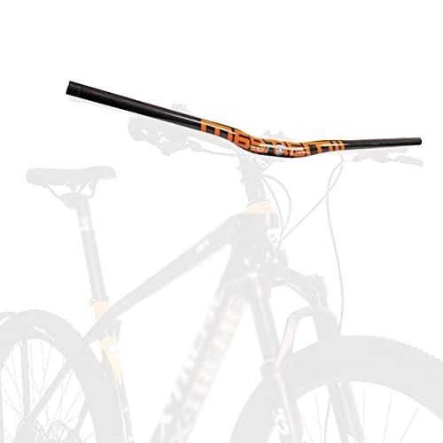 Mountainbike-Lenker : 31.8mm Mountainbike-Lenker 580 / 600 / 620 / 640 / 660 / 680 / 700 / 720 / 740 / 760mm Ultraleicht Carbon Fahrradlenker MTB-Lenker Extra Langer Fahrrad Riser Bar (Color : Orange, Size : 760mm)