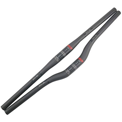 Mountainbike-Lenker : RXL SL Carbon Fiber Lenker Carbon MTB Mountain Bike Lenker ergonomisch Flat / Riser Bar, Red X Flat, 740mm