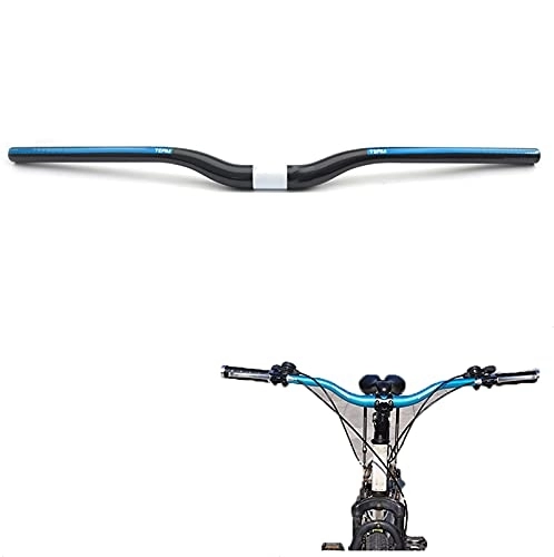 Mountainbike-Lenker : Yajun Carbon Mountain Bike Lenker Ultralange Lenkerbüge Fahrradteile Für Bicyle MTB 31, 8 * 580 / 620 / 660 / 700 / 740mm, Blue-Rise, 580mm
