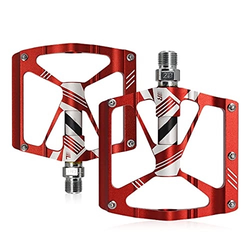 Mountainbike-Pedales : Aanlun Bicycle Pedal Two Styles of Universal Pedals Suitable for Mountain Bikes and Road Bikes, Red (Color : Red)