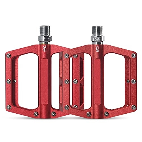 Mountainbike-Pedales : Aanlun Bicycle Pedals with 4 Specifications of Material 115 * 92Mm Suitable for Mountain Bikes, Red (Color : Red)
