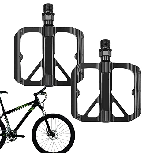 Mountainbike-Pedales : Aferzov 5 Pcs Pedale für Fahrräder - Universelles leichtes Plattformpedal aus Aluminiumlegierung 9 / 16 | Fahrradpedal mit breiter Plattform für Rennrad-Mountainbikes, schwarz