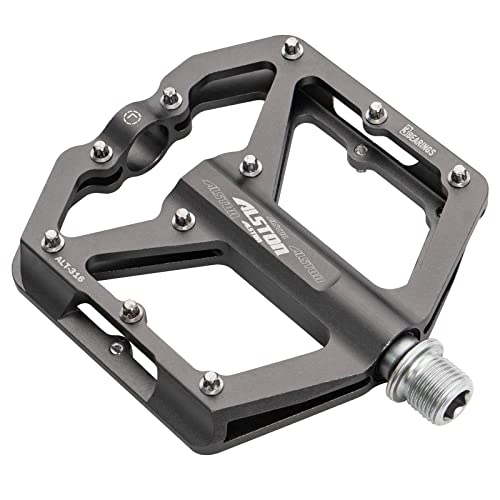 Mountainbike-Pedales : Alston 3 Bearings Mountain Bike Pedals Platform Bicycle Flat Alloy Pedals 9 / 16" Pedals Non-Slip Alloy Flat Pedals (316-Titanium)