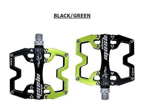 Mountainbike-Pedales : Aluminiumlegierung CNC-Licht Radfahren BMX Pedale MTB Mountainbike Pedale 360 ​​G / Pair 6 Farben Optional MTB Fahrrad-Pedal (Color : Black and Green)
