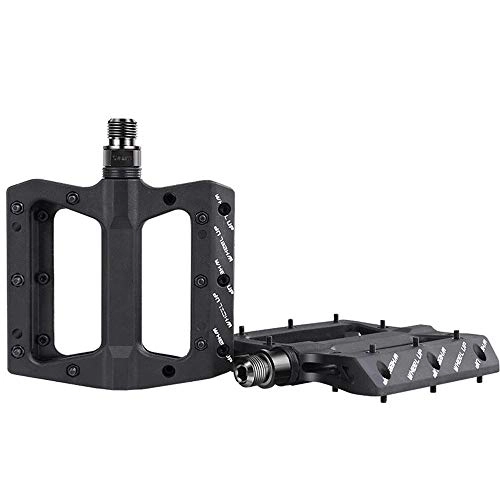 Mountainbike-Pedales : AndyJerzy Fahrradpedale Fahrrad-Nylonfaser Bearing Pedal Black Mountain Bike Pedal for BMX MTB Rennrad für BMX MTB Rennrad (Color : Black, Size : One Size)