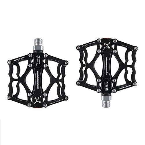 Mountainbike-Pedales : AndyJerzy Fahrradpedale Mountain Bike Pedal Aluminium-Legierung Pedal-Fahrrad-Bearing Fußpedal Palin Pedal Multi-Color optional für BMX MTB Rennrad (Color : Black, Size : One Size)