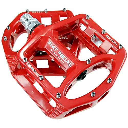 Mountainbike-Pedales : ASUD Fahrradpedale, Leichte Anti-Rutsch und Reflektoren Pedale aus Nylonfaser für MTB BMX 9 / 16 Inch Cr-Mo Stahlspindel, Schwarz (1 Paar), Rot